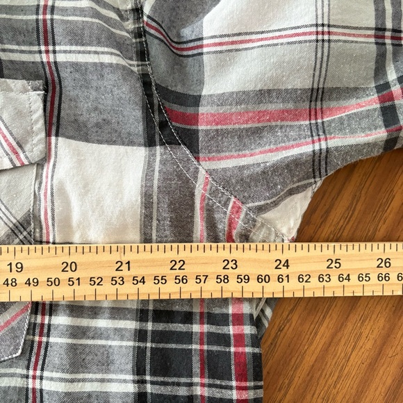 Casual Country Shirt Men's XL Black White Red Button Up Plaid Western Pearl Snap - Picture 5 of 8